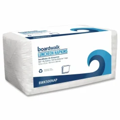 Boardwalk 1/4-Fold Lunch Napkins, 1-Ply, 12 x 12, White, 500/Pack, 6 Packs/Carton