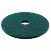 Boardwalk Heavy-Duty Scrubbing Floor Pads, 19" Diameter, Green, 5/Carton