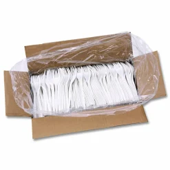 Boardwalk Heavyweight Polypropylene Cutlery, Fork, Plastic, White, 1,000/Carton