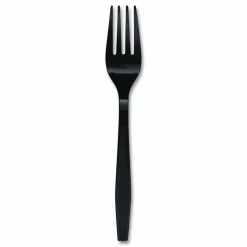 Boardwalk Heavyweight Polypropylene Cutlery, Fork, Plastic, Black, 1,000/Carton