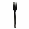 Boardwalk Heavyweight Polystyrene Cutlery, Fork, Plastic, Black, 1,000/Carton
