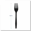 Boardwalk Heavyweight Wrapped Polypropylene Cutlery, Fork, Plastic, Black, 1,000/Carton