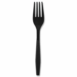 Boardwalk Heavyweight Wrapped Polypropylene Cutlery, Fork, Plastic, Black, 1,000/Carton