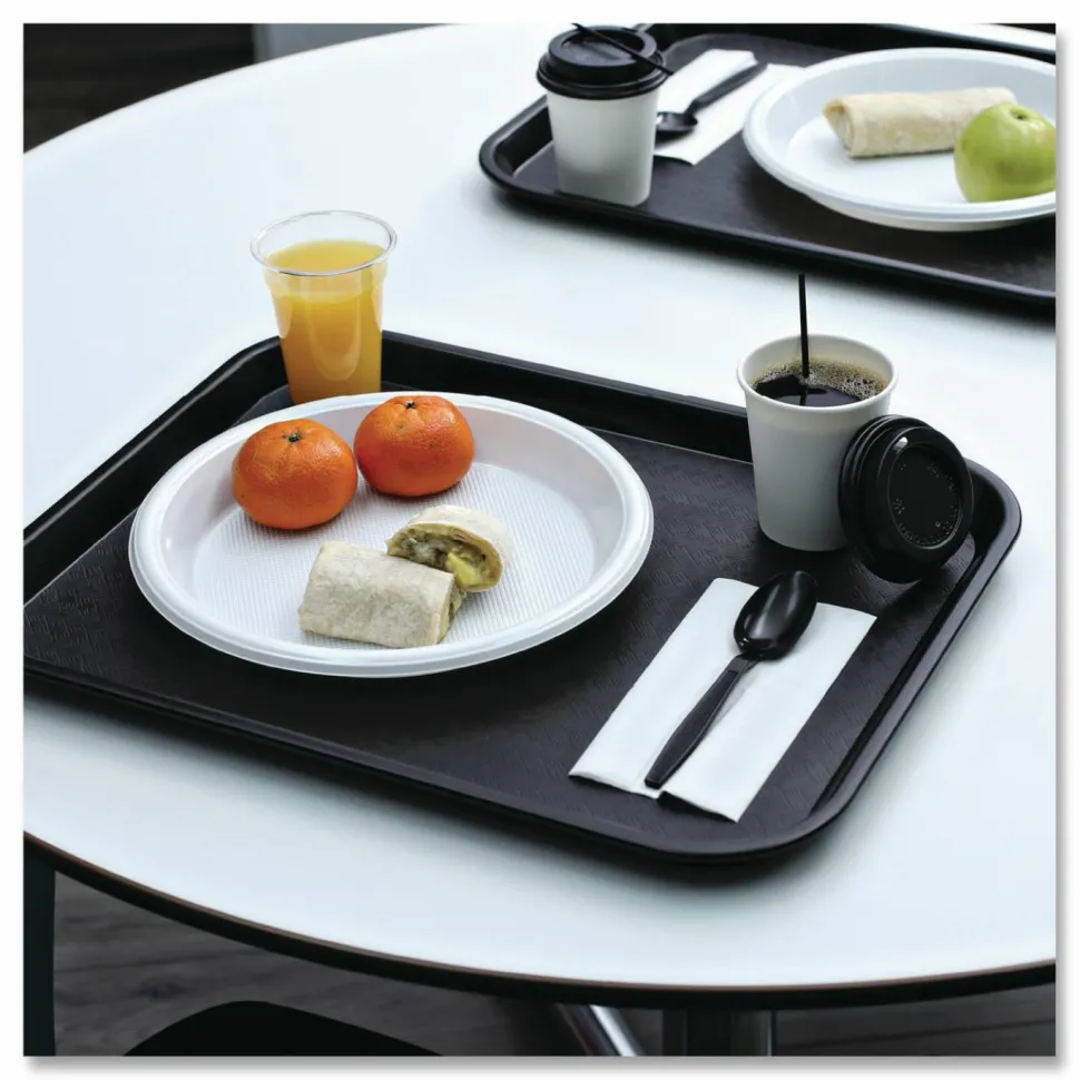 Boardwalk Heavyweight Wrapped Polypropylene Cutlery, Spoon, Plastic, Black, 1,000/Carton