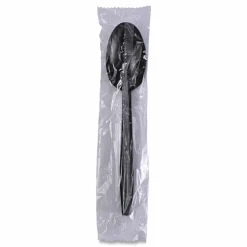 Boardwalk Heavyweight Wrapped Polypropylene Cutlery, Spoon, Plastic, Black, 1,000/Carton