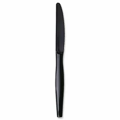 Boardwalk Heavyweight Wrapped Polypropylene Cutlery, Knife, Plastic, Black, 1,000/Carton
