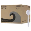 Boardwalk Heavyweight Wrapped Polypropylene Cutlery, Soup Spoon, Plastic, White, 1,000/Carton