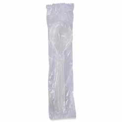 Boardwalk Heavyweight Wrapped Polypropylene Cutlery, Soup Spoon, Plastic, White, 1,000/Carton