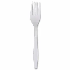 Boardwalk Heavyweight Wrapped Polypropylene Cutlery, Fork, Plastic, White, 1,000/Carton