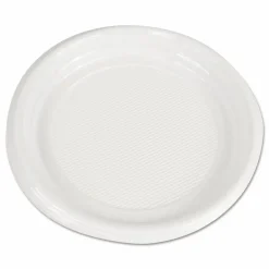 Boardwalk Hi-Impact Plastic Dinnerware, Plate, 9" dia, White, 500/Carton