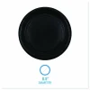 Boardwalk Hi-Impact Plastic Dinnerware, Plate, 9" dia, Black, 500/Carton