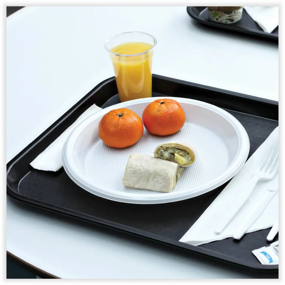 Boardwalk Hi-Impact Plastic Dinnerware, Plate, 10" dia, White, 500/Carton