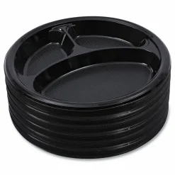 Boardwalk Hi-Impact Plastic Dinnerware, 3-Compartment Plate, 10