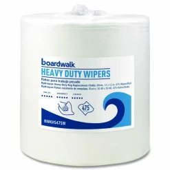 Boardwalk Hydrospun Wipers, Heavy Duty, 12 x 12, White, 475/Roll