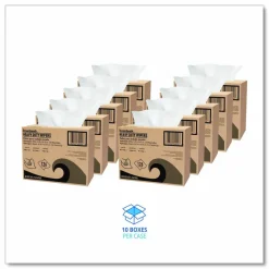 Boardwalk Hydrospun Wipers, 1-Ply, 9.75 x 16.75, White, 126/Box, 10 Boxes/Carton