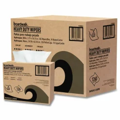 Boardwalk Hydrospun Wipers, 1-Ply, 9.75 x 16.75, White, 126/Box, 10 Boxes/Carton