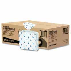 Boardwalk Hydrospun Wipers, 1-Ply, 12 x 13, White, 50/Bag, 18 Bags/Carton