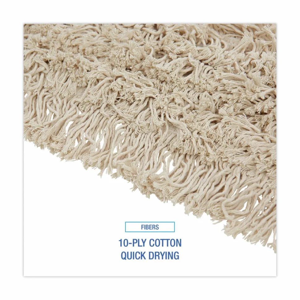 Boardwalk Industrial Dust Mop Head, Cotton, 18 x 3, White
