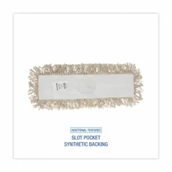 Boardwalk Industrial Dust Mop Head, Cotton, 18 x 3, White