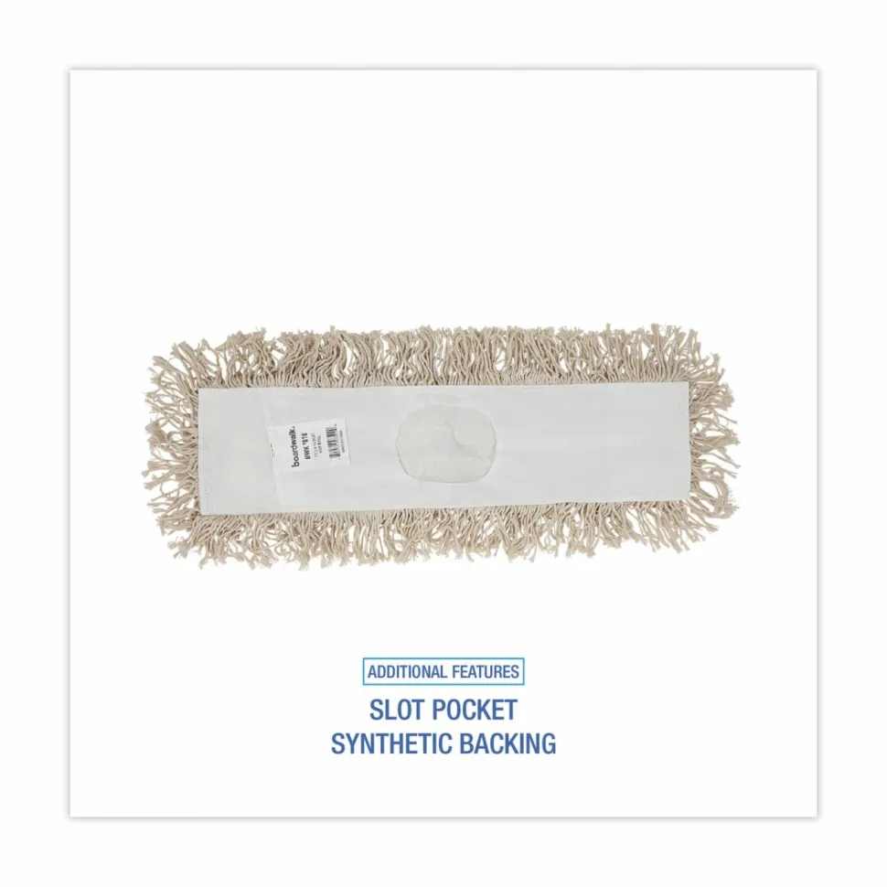 Boardwalk Industrial Dust Mop Head, Cotton, 18 x 3, White