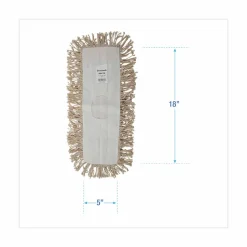 Boardwalk Industrial Dust Mop Head, Hygrade Cotton, 18 x 5, White