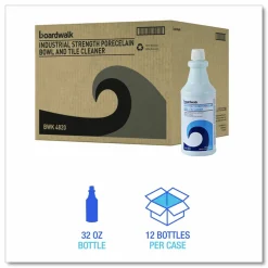 Boardwalk Industrial Strength RTU Porcelain Bowl and Tile Cleaner, 32 oz Bottle, 12/Carton