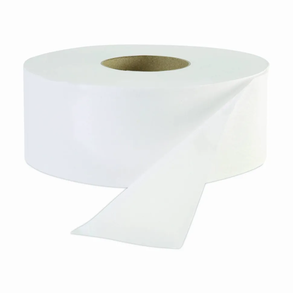 Boardwalk JRT Jr. Bath Tissue, Jumbo, Septic Safe, 1-Ply, 3.3" x 2,000 ft, White, 12 Rolls/Carton