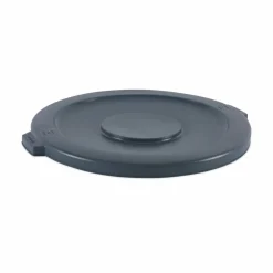 Boardwalk Lids for 44 gal Waste Receptacles, Flat-Top, Round, Plastic Gray