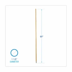 Boardwalk Lie-Flat Screw-In Mop Handle, 1.13" dia x 60", Natural