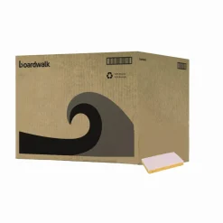 Boardwalk Light-Duty Scrubbing Sponge, Individually Wrapped, 3.6 x 6.1, 0.7" Thick, Yellow/White, 20/Carton