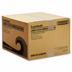 Boardwalk Linen-Feel Flat Napkins, 1-Ply, 14 x 14, White, 1,000/Carton