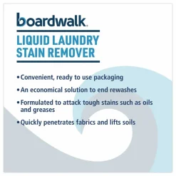 Boardwalk Liquid Laundry Stain Remover, Fresh and Clean Scent, 32 oz Bottle, 6/Carton