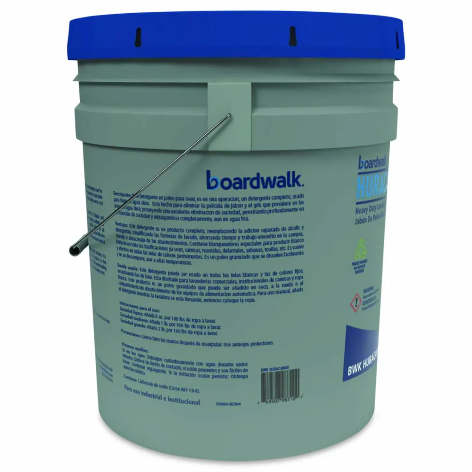 Boardwalk Low Suds Industrial Powder Laundry Detergent, Fresh Lemon Scent, 40lb Pail