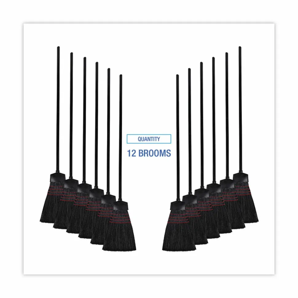 Boardwalk Maid Broom, Plastic Bristles, 54" Overall Length, Dozen