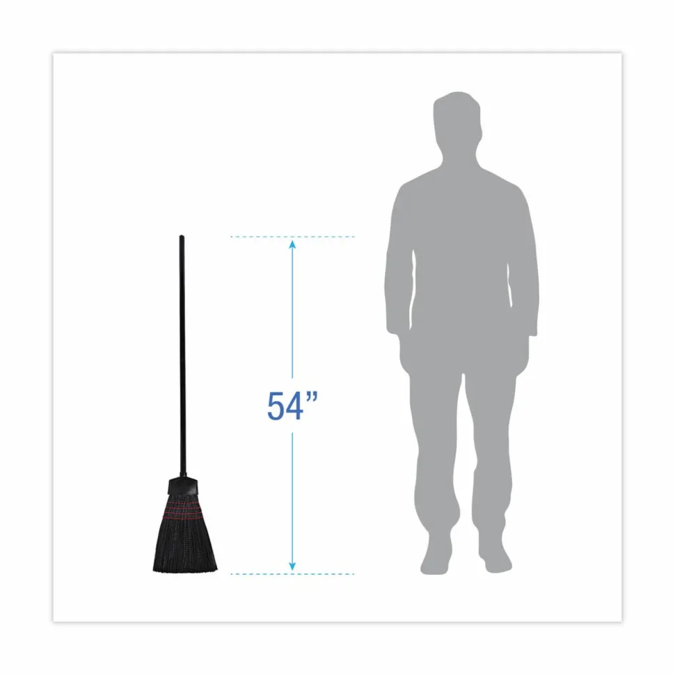 Boardwalk Maid Broom, Plastic Bristles, 54" Overall Length, Dozen
