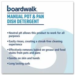 Boardwalk Manual Pot and Pan Dish Detergent, Fresh Breeze Scent, 38 oz Bottle, 8/Carton