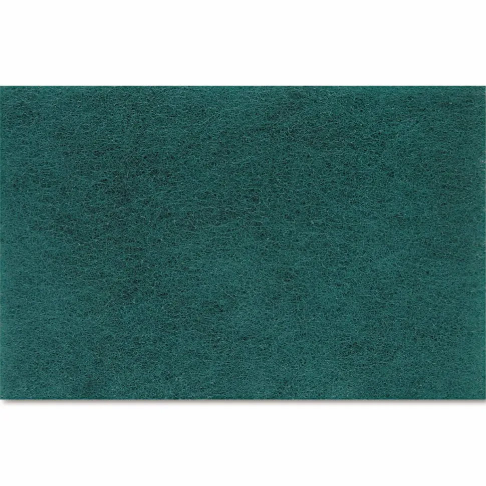 Boardwalk Medium-Duty Scouring Pad, 6 x 9, Green, 20/Carton