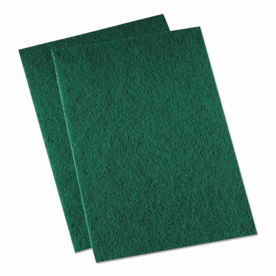 Boardwalk Medium-Duty Scouring Pad, 6 x 9, Green, 20/Carton