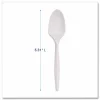 Boardwalk Mediumweight Polypropylene Cutlery, Spoon, 5.31", Plastic, White, 1,000/Carton