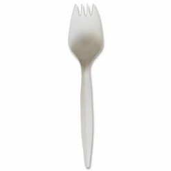 Boardwalk Mediumweight Wrapped Polypropylene Cutlery, Spork, Plastic, White, 1000/Carton
