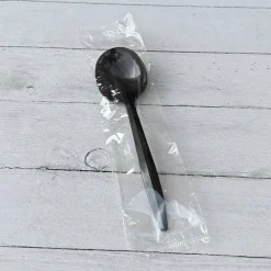 Boardwalk Mediumweight Wrapped Polypropylene Cutlery, Soup Spoon, Plastic, Black, 1,000/Carton