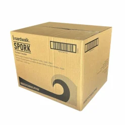 Boardwalk Mediumweight Wrapped Polypropylene Cutlery, Spork, Plastic, Black, 1,000/Carton