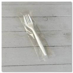 Boardwalk Mediumweight Wrapped Polypropylene Cutlery, Fork, 5.51