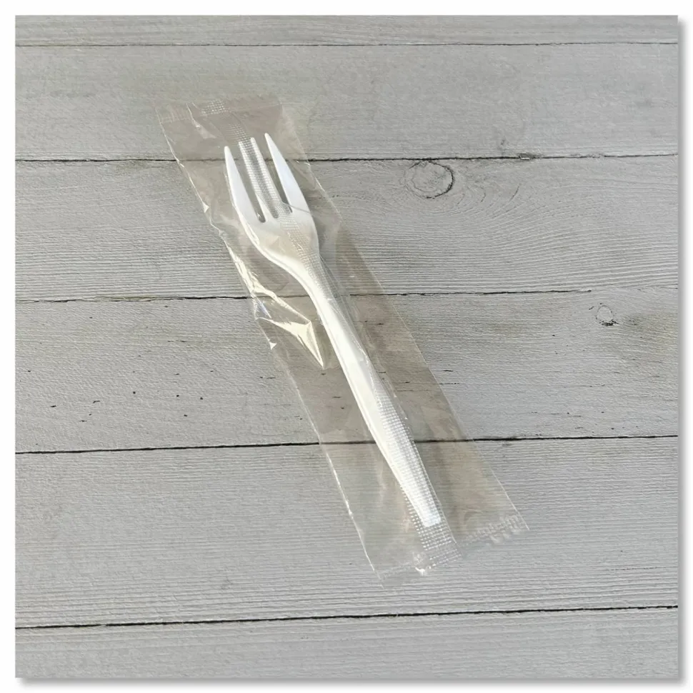 Boardwalk Mediumweight Wrapped Polypropylene Cutlery, Fork, 5.51", Plastic, White, 1,000/Carton