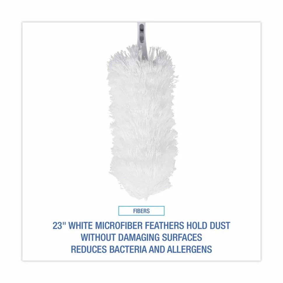 Boardwalk MicroFeather Washable Microfiber Duster, 23" Plastic Handle
