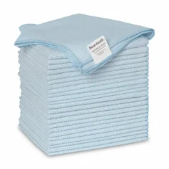 Boardwalk Microfiber Cleaning Cloths, 16 x 16, Blue, 24/Pack