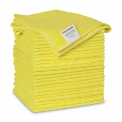 Boardwalk Microfiber Cleaning Cloths, 16 x 16, Yellow, 24/Pack