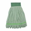 Boardwalk Microfiber Looped-End Wet Mop Heads, Medium, Green, 12/Carton