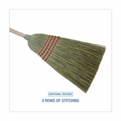 Boardwalk Mixed Fiber Maid Broom, Mixed Fiber Bristles, 55" Overall Length, Natural, 12/Carton
