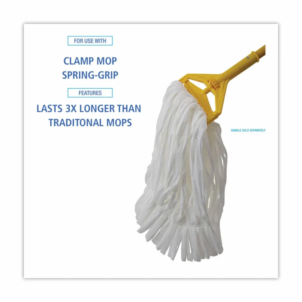 Boardwalk Mop Head, Looped, Enviro Clean With Tailband, Cotton/Synthetic, Medium, White, 12/Carton